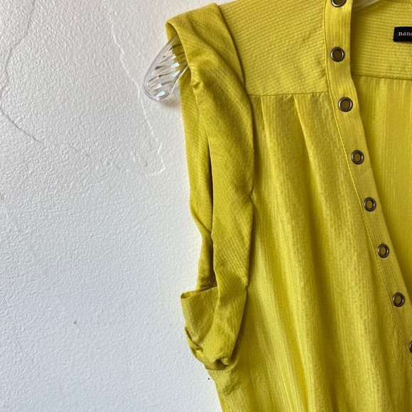 Nanette Lepore Yellow Silk Wind Swept Wrap Dress - Picture 3 of 15